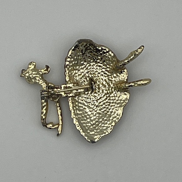 Vintage Ballerina Textured Brooch Pin Gold Tone  Dance - Picture 2 of 6